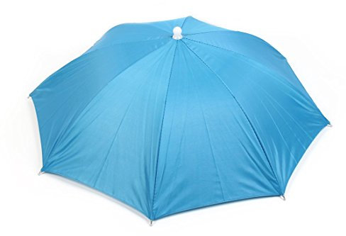 sourcing map Sport Angeln Tool dehnbar Stirnband gefaltet Regenschirm Hut blau 65cm de de