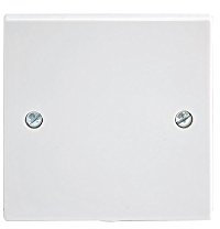 BG Electrical Single Flex Outlet Plate, Bottom Entry, Square Edge, Nexus 900 Series, White Moulded, 25A, 954