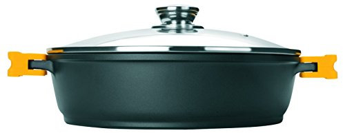 IBILI - Sauteuse Evolution en Fonte d’Aluminium, Couvercle en Verre et poignées en Silicone, 24 cm, Antiadhésif, Compatible avec l’Induction