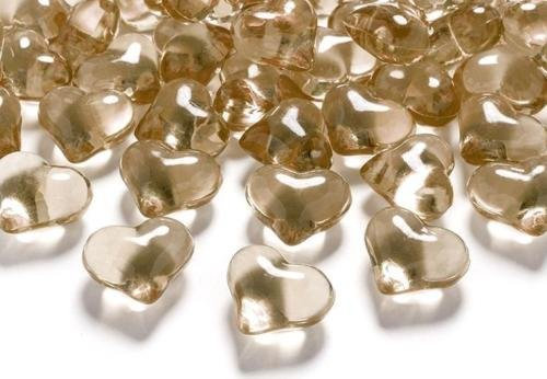eventkauf 30 Herz Dekosteine Kristall (Gold)