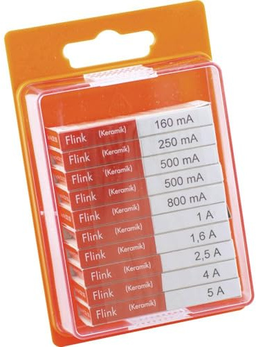 ESKA 120.950 120950 Feinsicherung-Sortiment (Ø x L) 5 mm x 20 mm Flink -F- Inhalt 100 St.