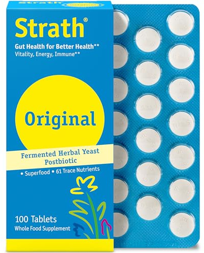 Bio-Strath Nutritional Yeast Tablets | Fermented Herbal Yeast Postbiotic | Prebiotic & Gut Health Support | Digestive Wellness & Nutrient Absorption | Vegetarian Tablets | 100 Count