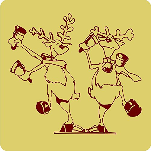 1 tanzende Elche-Aufkleber zur Dekoration von Autos, Motorrädern, Fahrrädern und allen anderen Fahrzeugen; aus 14 Farben wählbar; Silber