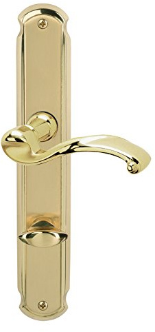 Alpertec Bianca - LS Messing poliert/satiniert für Badtüren WC Drückergarnitur Türdrücker Türbeschläge, 32340113