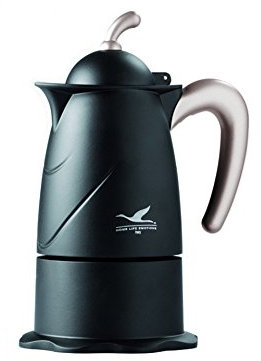 Mori Espressokocher Ovella 6 Tassen Aluminium schwarz champagner
