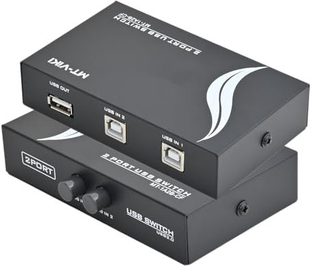 2 USB-Ports, 2.0 Stecker von iKKEGOL, gemeinsamer manueller Schaltkasten, 2-teiliges Hub mit 1 USB-Gerät für Drucker, Scanner, Kamera, Tastatur 2 Port