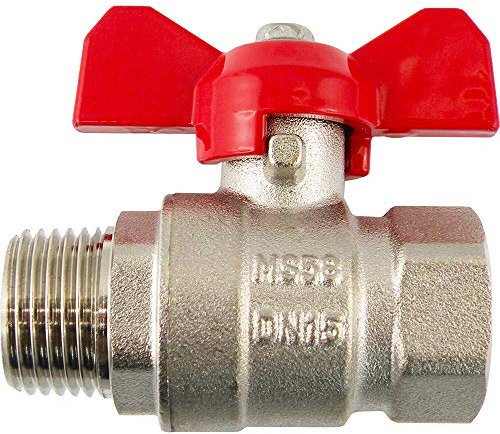 Fittingstore - Kugelhahn 2-teilig, mit vollem Durchgang - Innen-/Außengewinde bis 25 bar Druckluft Wasser Ventil (Gewinde: G 3/8)