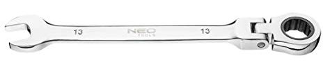 NEO TOOLS Gelenk-Ratschenschlüssel Gr. 8-32 mm CrV-Stahl | Gabelschlüssel Ringschlüssel Ratsche (Größe 13 mm)
