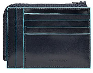 Piquadro Blue Square Portamonete con 8 Alloggiamenti per Carte di Credito, 12 cm, 0.43 litri, Blu Notte