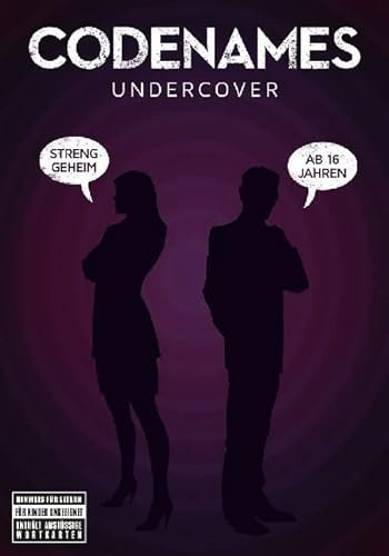 CGE Czech Games Edition Codenames Undercover - Partyspiel mit neuen Wörtern - Spiele-Klassiker als Erwachsenen-Version - Deutsch - 2-8 Spieler - Ab 16 Jahren