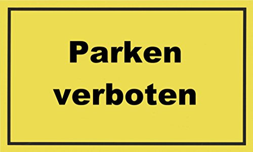 Metafranc Hinweisschild Parken verboten - 400 x 250 mm / Beschilderung / Infoschild / Verbotsschild / Halteverbot / Parkverbot / Grundstückskennzeichnung / Gewerbekennzeichnung / 500490
