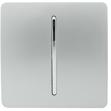 Trendi Switch Artistic Modern Glossy 1 Gang 3 Way Intermediate 10 Amp Rocker Light Switch Silver