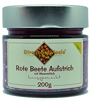 Streuobstwiesle Rote Beete Aufstrich - 200 g Rein pflanzlicher, veganer Brotaufstrich mit frischen Zutaten zubereitet. …