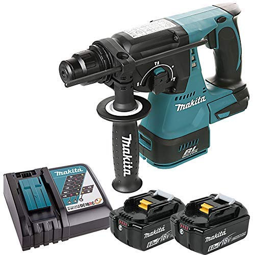 Makita DHR242 18V LXT Brushless SDS Plus Rotary Hammer Drill with 2 x 6.0Ah Batteries & Charger