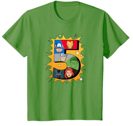 Marvel Avengers Comic Super Heroes 5th Birthday T-Shirt