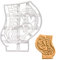 utérus de grossesse avec emporte-pièce foetus, 1 pièce