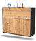 Dekati Sideboard Irving hängend (92x77x35cm) Korpus anthrazit matt - Front Holz-Design Pinie - Push to Open