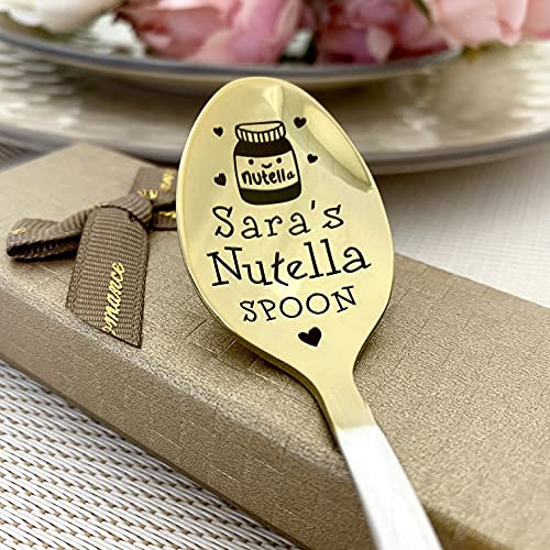 Schoko Löffel in Geschenkbox – Personalisierter Löffel am Muttertag – Nutbutter spoon – Geburtstagslöffel in geschenkbox – nettes lustiges Geschenk für Mutter – Andenken