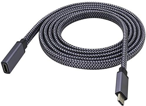 AAOTOKK 5 Gbps&2A USB 3.1 Type C Male to USB C 3.1 Female Cable Full Function Supports Charg ing,Data,Audio,4K HD Video Cable for Laptop&Tablet&Mobile Phone(1.5M-M/F)