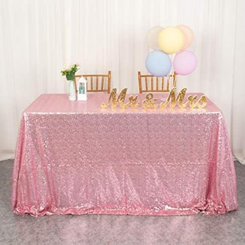ShinyBeauty Tovaglia di paillettes 150x260cm (60 x102) - Rosa rosa glitter rettangolare tovaglia per matrimonio/compleanno/festa Decor