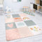 Paco Home Tapis Chambre Enfant Tapis De Jeux Tapis Bébé Losanges Gris Rose Blanc, Dimension:120 cm Rond
