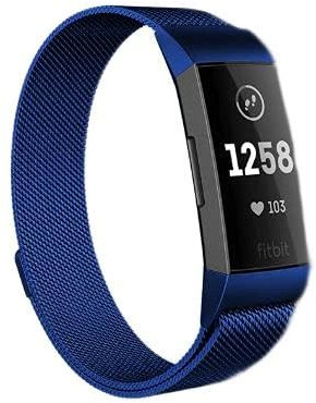 Strap-it Milanese Blau - Passend für Fitbit Charge 3 & Fitbit Charge 4 - Armband für Smartwatch - Ersatzarmband Edelstahl - für Damen und Herren - Zubehör passend für Fitbit Charge 3 & Fitbit Charge 4