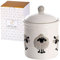 SPOTTED DOG GIFT COMPANY - Keramik-Vorratsdose mit Deckel - mit Schaf-Motiv - für die Küche - als Geschenk für Frauen - Weiß - 1,25 Liter - 19 x 13 cm