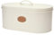 ZauberDeko Brotkasten Weiß Metall mit Deckel Oval Brotbox Aufbewahrung Brot 33 cm