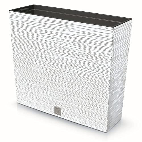 botle Fioriera scalpello da balcone, bianco, lunghezza 58 cm, con inserto alto, vaso alto, vaso unico in plastica