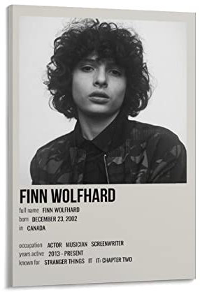 Finn Wolfhard Poster, Kunstwerke, Leinwand, Kunstdruck, modernes Dekor, 40 x 60 cm