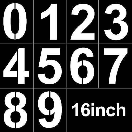 40,6 cm große Zahlenschablonen – wiederverwendbare digitale Kunststoff-Schablonen für Kuchen, Adresse, Malerei