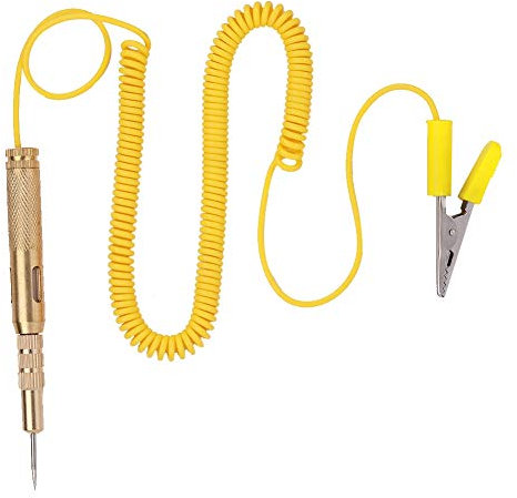 Prüflampe kfz 12v,Auto Spannungstester Prüflampe Fahrzeug Circuit Tester Stromprüfer Stift Bleistift DC 6V 12V 24V Glühbirne Spannungstest Stift Bleistift Gelb