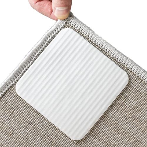 Cradonn© Teppich Antirutsch Pads für alle Größen & Flächen (4er Pack) STARKER Halt OHNE RÜCKSTÄNDE - Teppich Antirutschunterlage Rutsch Stop, Anti Rutsch Teppichunterlage, Antirutschmatte