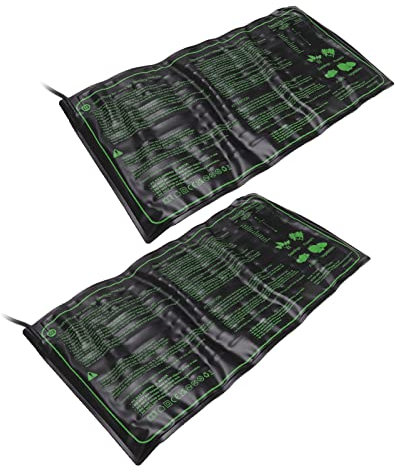 Lot de 2 tapis chauffants pour semis, coussin chauffant imperméable graines plantes, tapis chauffant en silicone bonne conservation la chaleur graines plantes d'intérieur fournitu(UE)