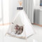 Pet Tipi Zelt für Große Hunde mit Dickem Kissen/Bett, Tragbare Hundehütte, Welpen Tipi für Katzen Hunde Kaninchen (Große Größe)