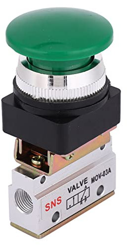 5-Wege-2-Positionen-Druckknopf-Pneumatik, Yosoo 2-Positionen-3-Wege-G1 / 8-Druckknopfschalter für Pneumatisches Mechanisches Ventil Mov-03A