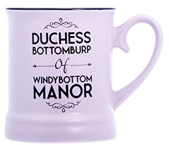 Boxer Gifts 'Duchess Bottomburp' Victoriana Mug | Hilarious Rude Novelty Victorian Themed Mug | Pastel Homeware Funny Gift for Him, Violet