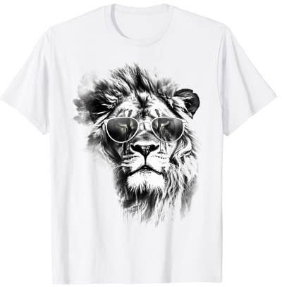 Löwe Sonnenbrille - Kunst Tier Zeichnung Löwe T-Shirt