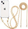 Pnakqil für iPhone 11 Hülle mit Band und Kette, Handyhülle Transparent mit [2 Stück] Handykette zum Umhängen Kordel Necklace, Weiche TPU Stoßfest Schutzhülle Case, Gold & Weiß