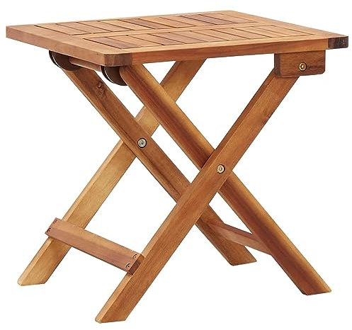 Homgoday Klapptisch Garten Couchtisch 40x40x40 cm Massives Akazienholz Beistelltisch Beistelltisch Couch Tee Akzent Sofatisch für Wohnzimmer, Gästeempfangsraum, Schlafzimmer und Büro