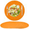 Rinpon Cloth Round Placemats Set of 8,Rustic Linen Fabric Placemats Machine Washable Placemats Heat Resistant Placemats Wrinkle Free Thick Polyester Kitchen Place Mats for Dining Table-Orange