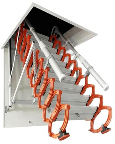 Titanium-Magnesium Alloy Loft Telescopic Ladder Remote and Manual Control Folding Staircase House Invisible Folding Ladder