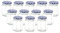 Lucenté 12PC Glass Jam Jars Preserve Pots Pickle Jars with Airtight Blue Gingham Screw Top Lids - 280ml