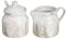 Juego de Azucarero y Lechera de Stoneware Blancos y Beige para Cocina Modernas (Azucarero y lechera)
