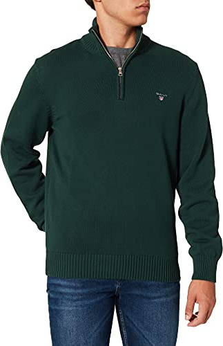 GANT Classic Cotton Half Zip, Tartan Green, S