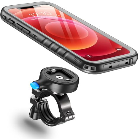 Cozycase Handyhalterung Fahrrad für iPhone 12 Mini Wasserdicht - 【EIN Knopf Entriegeln+Automatisches Schloss】 Bike Phone Holder/Mount Handy Halterung Motorrad Lenker Rennrad Scooter MTB Waterproof