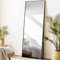 LunaMirror Spiegel Ganzkörperspiegel 161 x 52 cm Stehspiegel Bodenspiegel Groß Standspiegel für Schlafzimmer Wohnzimmer Flur Eingang Wandspiegel Schwarzer