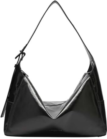 Liebeskind Berlin Women's M Lou 2 Paper Touch Hobo, Black