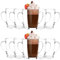 KIAPPO Gläser Set 420 ml - 12 Stück Kaffee Gläser - Tee - Cocktailgläser - Trinkgläser - Latte Macchiato - Hochgläser mit Henkel - Spülmaschinenfest - 82 x 82 x 139 mm