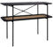 sweeek - Console Vintage Coloris Noir 100 cm Double Plateaux Effet Bois et cannage. piètement et Structure en métal Noir